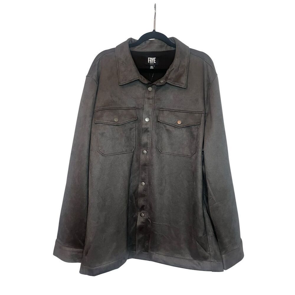 Frye Men's Shirt Jacket 2XL Charcoal Gray Button-Down‎ Casual Fall